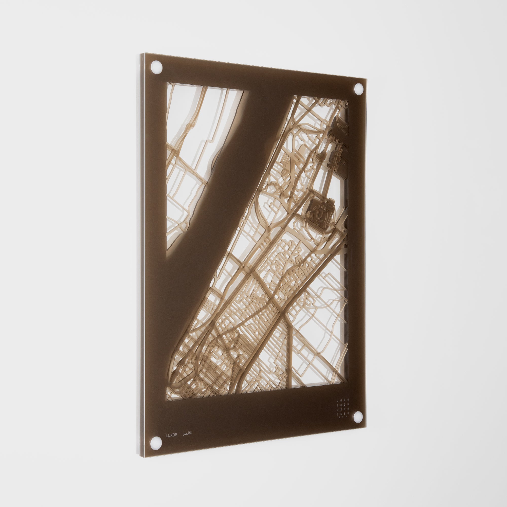 Acrylic Wall Map, Luxor - Designer Series